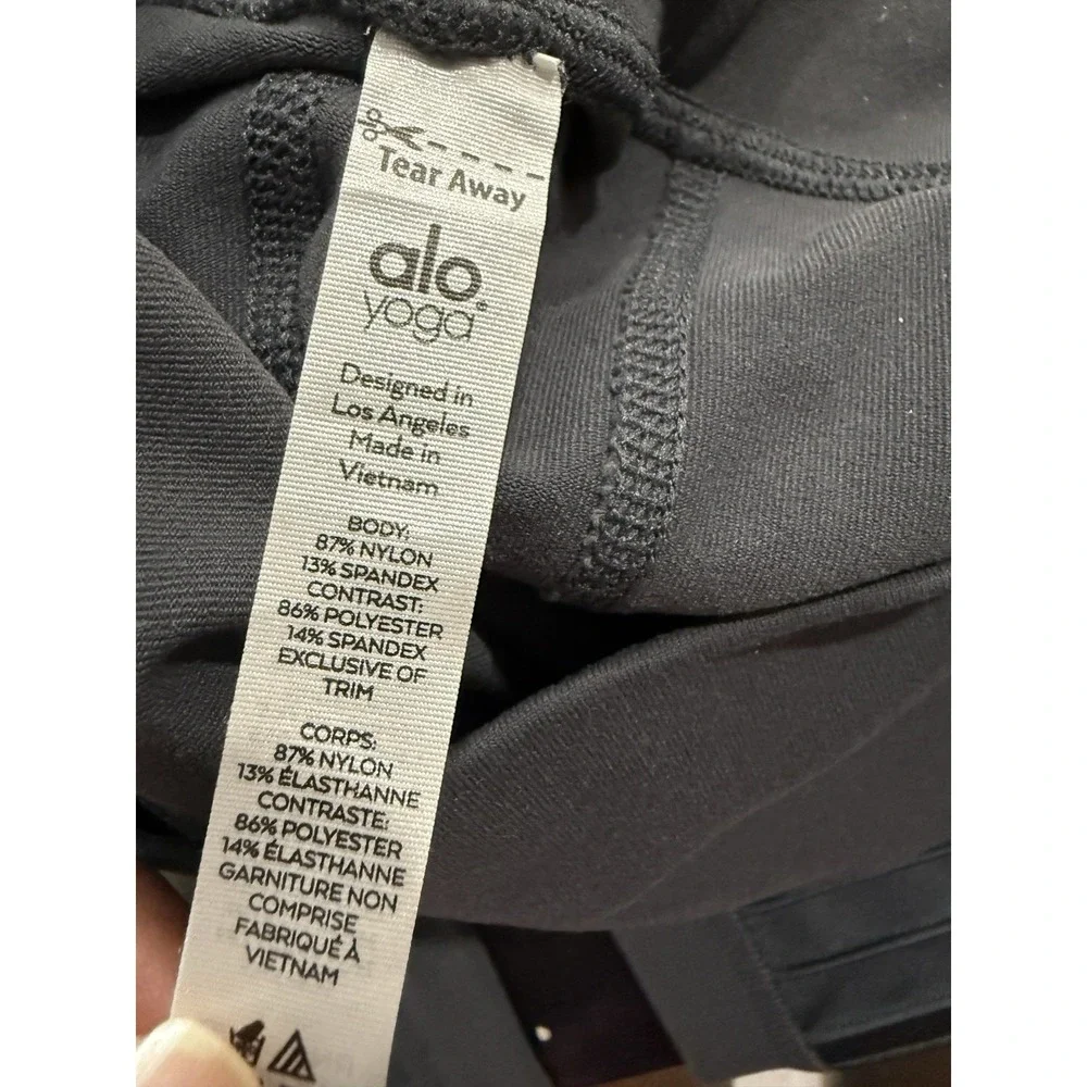 ALO Yoga Moto High Waist Leggings M Gray Athletic Workout Gym‎ Activewear